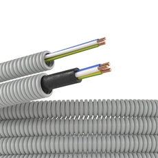 Труба гофрированная ПВХ д.16мм с проводом РЭК ГОСТ+ ПВ-1(ПуВ) 3х1.5(25м) title=