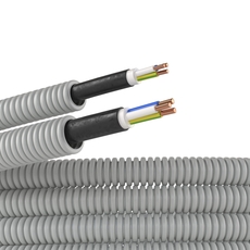 Труба гофрированная ПВХ д.20мм с кабелем РЭК ГОСТ+ ВВГнгLS 3*2.5 (100м) title=