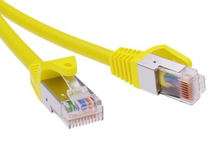 Патч-корд экранированный CAT5E F/UTP 4х2 LSZH желтый 1м title=