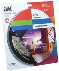 Лента LED 5м  блистер LSR-3528RGB54-4.8-IP65-12V IEK-eco title=